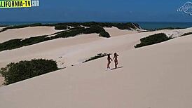 lesbian babes get naked risky outdoors in brazil paradise spots ughh