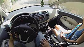 Short haired blonde cutie picked up for outdoor doggystyle fuck