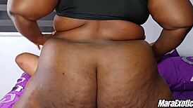 fat ebony milf smothers face with big pussy then sits hard!