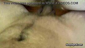 Secret lover rams unshaved granny pussy deep in forest POV