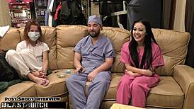 whoa 😍 blaire celeste as nurse gets her mouth blasted with huge cum load after deepthroat gagging!