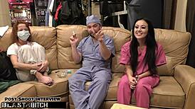 whoa 😍 blaire celeste as nurse gets her mouth blasted with huge cum load after deepthroat gagging!