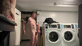 muscular bodybuilder slut flashes hairy pussy and strokes in public outdoor nudity