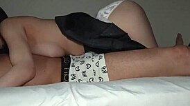 check out this curvy g-cup japanese high school girl with small waist getting creampied pregnant on bed