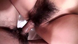 Japanese Yuna Hirose's Hairy Pussy Pounded and Creampied