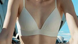 Lingerie Model Teases Barefoot Panties at Iconic Sydney Spot