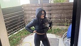 prev milfycalla drowns in cumshots on down jackets puffer coats close-up fetish