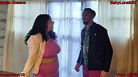 we tied the guy up tight then took savage turns pounding his holes with our wet pussies and huge tits bouncing wild