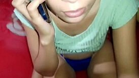 Venezolana spreads wide on call with oblivious husband