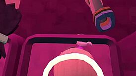 viewer begs to fuck shemale in rec room so ladyboy bends over for raw blowjob and pounding