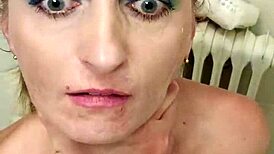 Sandra's Throat Aches for Deep Facefuck Strangle