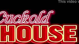 bbw latina leaves cuckold husband home to moan and cum from two guys anal asslicking missionary in cuckold house