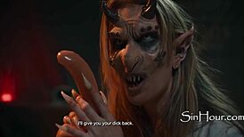 vasectomy turns wild when demon grabs dick, forces breeding her then doctor threesome