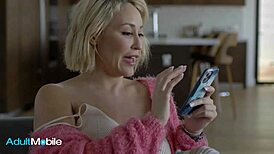 lucky stepson fucks gorgeous stepmom doggystyle on sofa