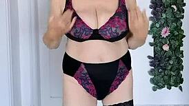 horny busty gilf spreads legs teasing her dripping wet hungry pussy for you