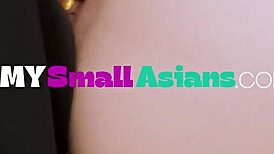 little asian satine summers stretched in tight hole exam