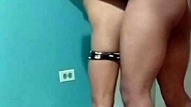 skinny 20-year-old schoolgirl gets fucked standing doggy style