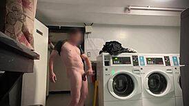 muscular bodybuilder slut flashes hairy pussy and strokes in public outdoor nudity