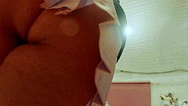 Latina student shakes her huge ass in pink skirt for voyeur guys watching upskirt panties pov 🍑👀😏