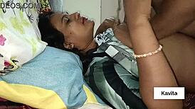 desi kavita and tatya get all kissy and fuck hard in their homemade indian couple video, so steamy.