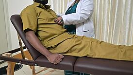 lucky driver scores handjob from cute doctor in taxi