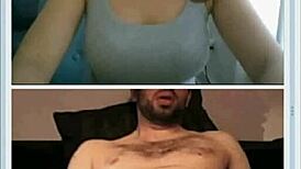 feels so good watching this cute teen brunette flash her tits and help jerk that cock on webcam