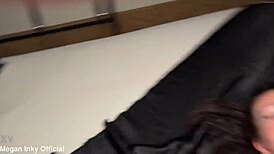 Muscular bodybuilder's monster cock wrecks naughty brunette's wet shaved pussy doggystyle