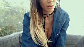 Young Webcam Girl's Big Tits Bounce Outdoor in Naughty Solo Show!