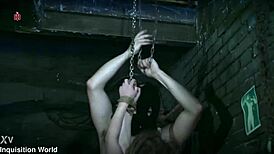 bound cute dreadgirl interrogated hard in prison smokes cigarette!