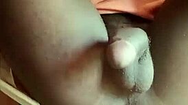 Local Kenyan Shemale's Huge Dick Bursts Thick Cum