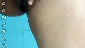 Colombian cutie Bluee Official flashes juicy pussy wondering if you want it dirty or cleaned up