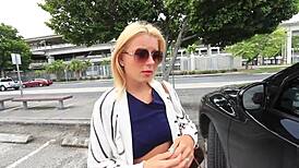 blonde soccer mom cheats sucking huge bbc deep outside on train