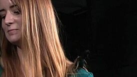 why does this tied up sub beg for more from her black dom's rough spanking