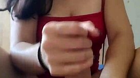 debora prado jerks my huge cock during break for fun homemade pov video