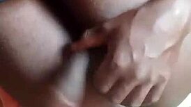 Local Kenyan Shemale's Huge Dick Bursts Thick Cum