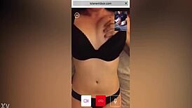 this hot brunette stranger on cam can't stop watching me stroke my hard cock slowly