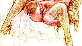 vintage erotic art captures sensual antique scenes in retro style