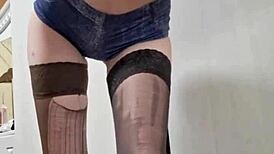 teen elza kom brunette redhead pigtails feet domination strapon footjob choking deepthroat bdsm slave