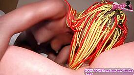 Black 18yo German African teen squirts hard from real fingering orgasm