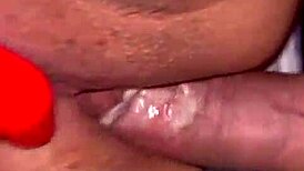 Hot wife spreads juicy ass for husband's bareback anal pounding ending in creamy bedroom creampie