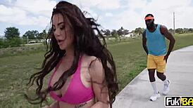 Big tit savanah storm deepthroats huge bbc before interracial doggystyle creampie