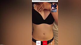 this hot brunette stranger on cam can't stop watching me stroke my hard cock slowly