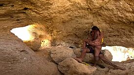 Damiana explores tourist cave naked in Portugal ep4