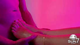 as her masseuse i lick this skinny latina teen's wet pussy till she squirts everywhere