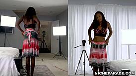 Skinny Ebony Hottie Summer Knight's Intimate Solo Tease