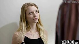 uhh, my mature stepdad's huge cock comforts my petite teen pussy from behind, oops...