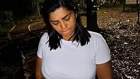 morena wife hairy pussy fucked doggystyle public street quickie cumshot in mouth pov