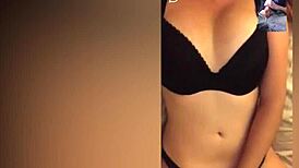 this hot brunette stranger on cam can't stop watching me stroke my hard cock slowly