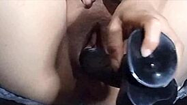 Intense Brunette Pounds Massive Dildo Hardcore