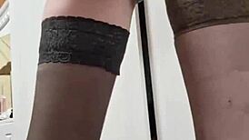 teen elza kom brunette redhead pigtails feet domination strapon footjob choking deepthroat bdsm slave